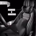 Oreiller de cou pour voiture en mousse à mémoire – Soutien respirant pour appuie-tête