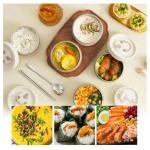 Ensemble de 4 boîtes à lunch isothermes empilables en inox – Étanches avec sac de transport thermique