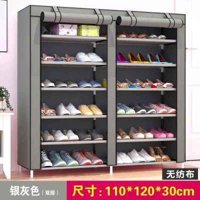Armoire à chaussures avec portes doubles – Couleur gris élégante