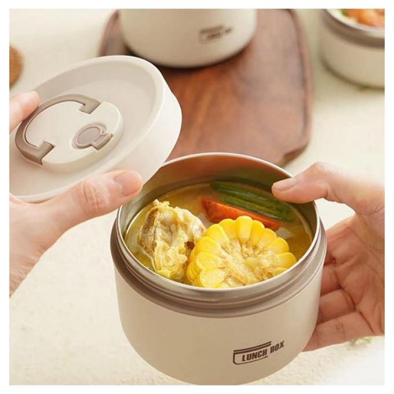 Ensemble de 4 boîtes à lunch isothermes empilables en inox – Étanches avec sac de transport thermique