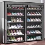 Armoire à chaussures avec portes doubles – Couleur gris élégante