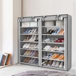Armoire à chaussures avec portes doubles – Couleur gris élégante