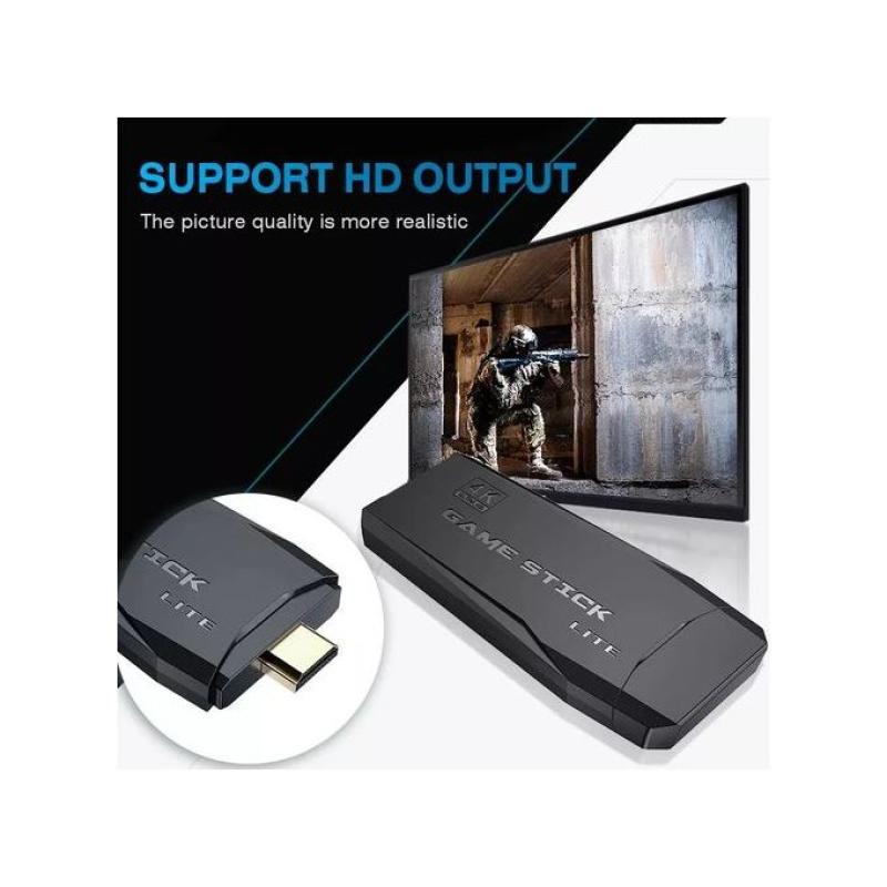 Console de jeu vidéo sans fil, écran HD 4K 64Gb HDMI avec 10000 jeux + 2 Manettes