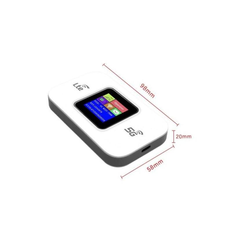 Modem routeur Mobile 5G / 4G LTE CAT6 WiFi 300Mbps avec carte SIM et écran 14h d'autonomie