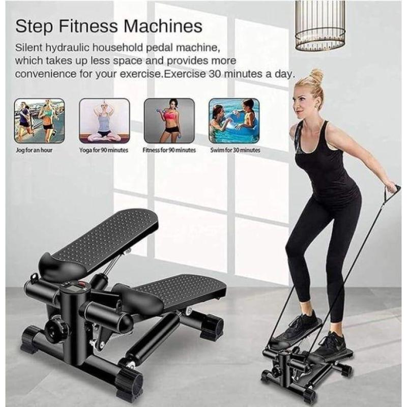 Stepper compact avec bandes élastiques – Parfait pour sculpter votre corps et brûler les calories à domicile