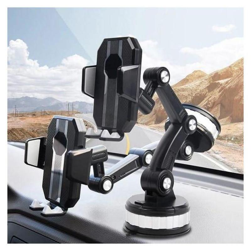Support Téléphone Voiture Universel avec Ventouse 360° et Mécanisme de Verrouillage